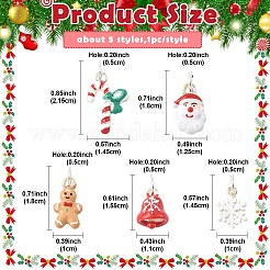 5Pcs 5 Styles Christmas Themes Alloy Enamel Pendants&nbsp;XMAS-YW0001-01C