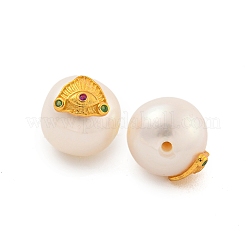 Round Natural Freshwater Pearl Beads&nbsp;PEAR-K009-12G