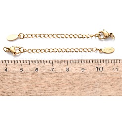 304 Stainless Steel Chain Extender with Oval Charms Ion Plating(IP)&nbsp;STAS-G383-07G