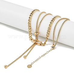 Ion Plating(IP) 304 Stainless Steel Chain Necklaces&nbsp;NJEW-M078-14G
