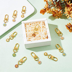 24Pcs 6 Colors Alloy Enamel Pendant Decorations&nbsp;HJEW-GO00009