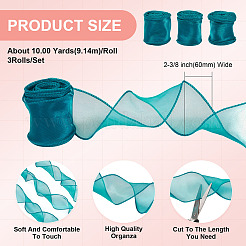 3 Rolls Polyester Organza Ribbons&nbsp;SRIB-TA0001-25