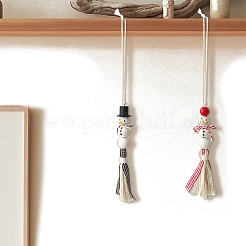 Wood Christmas Snowman Tassels Pendant Decorations&nbsp;PW-WG21DA5-01
