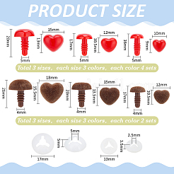 54 Bags Heart Plastic Safety Craft Noses&nbsp;FIND-PH0028-79