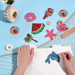 8Pcs 8 Styles Polyester Computerized Embroidery Patches&nbsp;PATC-PH0001-99