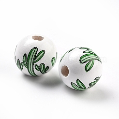 Spray Painted European Schima Wood Beads&nbsp;WOOD-M004-09