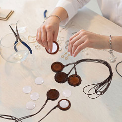 DIY Wood Pendant Decorations Making Kits&nbsp;HJEW-CA00076