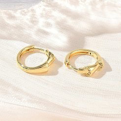 Brass Micro Pave Cubic Zirconia Hoop Earrings&nbsp;KK-CBA98BA-13G