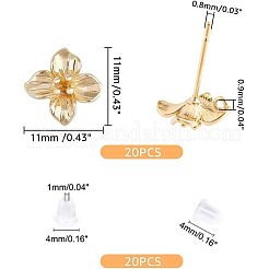 20Pcs Brass Stud Earring Findings&nbsp;KK-FH0004-63