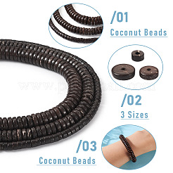 3 Strands 3 Styles Coconut Beads Strands&nbsp;COCB-KS0001-01