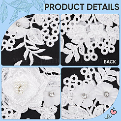 2 Pairs Polyester with Rhinestone Iron on/Sew On Patches&nbsp;DIY-GF0013-17B