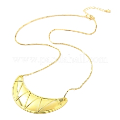 Brass Big Horn Pendant Box Chain Necklaces&nbsp;NJEW-L068-01G