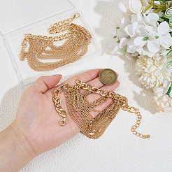 4Pcs Alloy Multi-Layered Chain Tassel High Heel Decor Anklets for Women&nbsp;AJEW-PH0007-78G