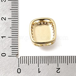 Brass Pave Clear Cubic Zirconia Square Links Connector Charms&nbsp;KK-C255-17G