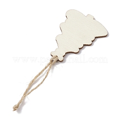 Christmas Theme Wood Teardrop/Christmas Tree  Pendant Decorations&nbsp;HJEW-JM02525