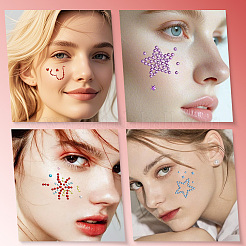 6 Styles Resin & Terylene & Acrylic Face Painting Stickers&nbsp;AJEW-SP0002-66