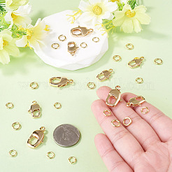 10Pcs 2 Styles Brass Lobster Claw Clasps&nbsp;KK-TA0009-15