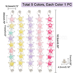 5Pcs 5 Colors Plastic Star Beaded Chain for DIY Keychains&nbsp;MOBA-PH0001-08