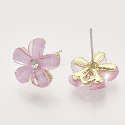 Alloy Rhinestone Stud Earring Findings&nbsp;X-PALLOY-N0149-20B