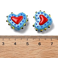 Baking Paint Glass Bumpy Beads Heart&nbsp;X-LAMP-V001-07B