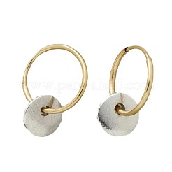 Two Tone Flat Round Alloy Hoop Earrings&nbsp;FS-WG41E3F-01