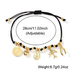 Bohemian 304 Stainless Steel & Brass Charm Bracelets&nbsp;GB2498-5
