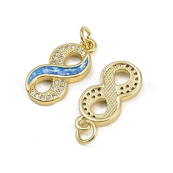 Brass Micro Pave Cubic Zirconia Enamel Pendants&nbsp;KK-L249-01G