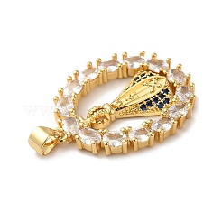 Rack Plating Brass Micro Pave Clear Cubic Zirconia Pendants&nbsp;KK-F853-20G