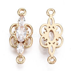 Brass Micro Pave Cubic Zirconia Links Connectors&nbsp;KK-R111-008-B01