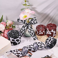 4Rolls 4 Colors Cow Print Polyester Ribbon&nbsp;OCOR-CA0001-37