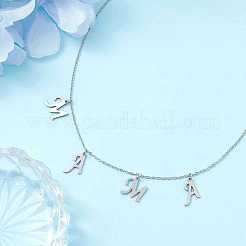 Mother's Day 304 Stainless Steel Letter MAMA Pendant Necklace&nbsp;NJEW-JN04702-02