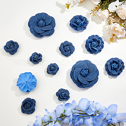 16Pcs 4 Styles Denim Cloth Flowers&nbsp;DIY-FH0007-68B