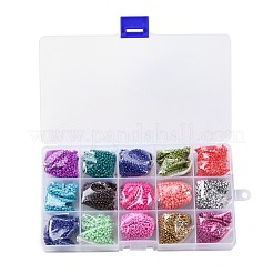 180G 15 Colors Baking Paint K9 Glass Seed Beads&nbsp;SEED-JQ0003-01C-2mm