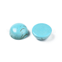 Craft Findings Dyed Synthetic Turquoise Gemstone Flat Back Dome Cabochons&nbsp;TURQ-S266-8mm-01