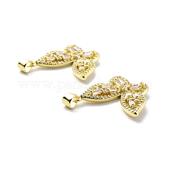 Brass Clear Cubic Zirconia Pendants&nbsp;KK-G446-03G