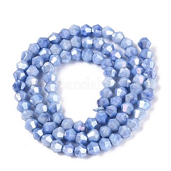 Anti-Tarnish Electroplate Bicone Glass Beads Strands&nbsp;EGLA-T021-4mm-16-15