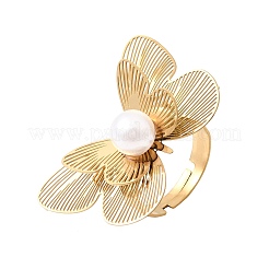 201 Stainless Steel Adjustable Cuff Open Rings for Women&nbsp;RJEW-K318-01B-G