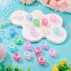 20Pcs UV Plating Transparent Acrylic European Beads&nbsp;OACR-TADJ0001-19Q
