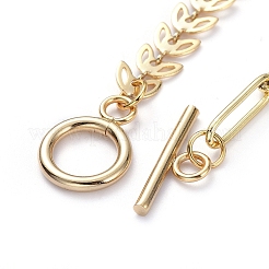 Brass Paperclip Chain/Cobs Chain Necklaces&nbsp;X-NJEW-JN02781-02