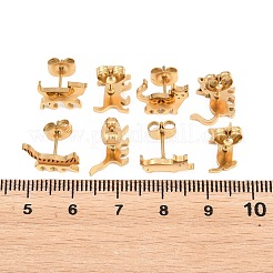 4 Pairs 304 Stainless Steel Stud Earrings&nbsp;EJEW-G469-02G-02