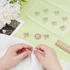 10Pcs Bowknot Shape Alloy Rhinestone Brooches for Backpack Clothes&nbsp;JEWB-PH0001-40