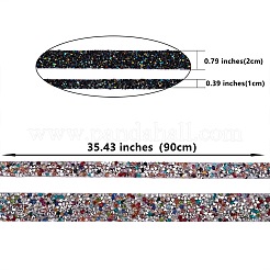 4 Yards 4 Styles Glitter Resin Hotfix Rhinestone(Hot Melt Adhesive On The Back)&nbsp;DIY-SZ0002-30