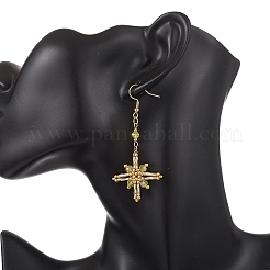 Star Glass Seed Beads Dangle Earrings&nbsp;EJEW-MZ00664