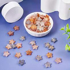 100Pcs 5 Colors Transparent Frosted Spray Painted Acrylic Beads&nbsp;FACR-TA0001-05