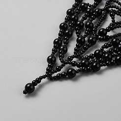 Plastic Beads Hair Chain Hat for Bridal&nbsp;OHAR-WH20003-06A