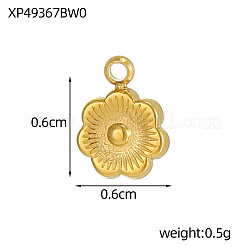 Flower Charms 304 Stainless Steel Pendants&nbsp;STAS-OY004-51G