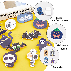 16Pcs 16 Style Halloween Theme Acrylic Brooch Pin&nbsp;JEWB-FH0001-33