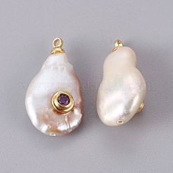 Natural Cultured Freshwater Pearl Pendants&nbsp;PEAR-F008-31G-07