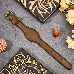 Retro Cowhide Leather Cord Bracelets for Women Men&nbsp;BJEW-WH20012-08AB