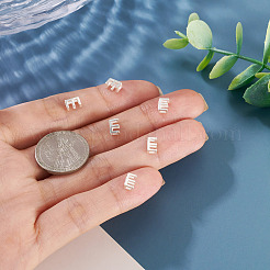 6Pcs 925 Sterling Silver Hollow Initial Beads&nbsp;STER-TA0001-53E
